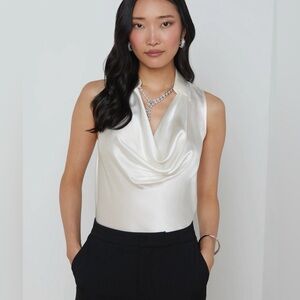 NWT L'agence Colter Silk Cowl Neck Blouse
